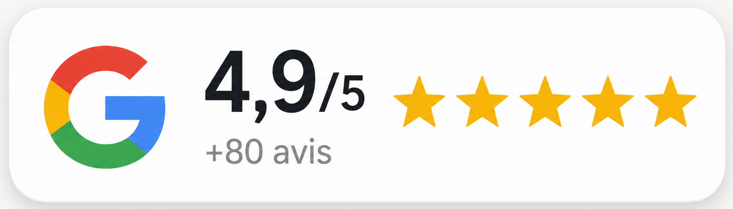 4.9/5 étoiles sur +80 avis